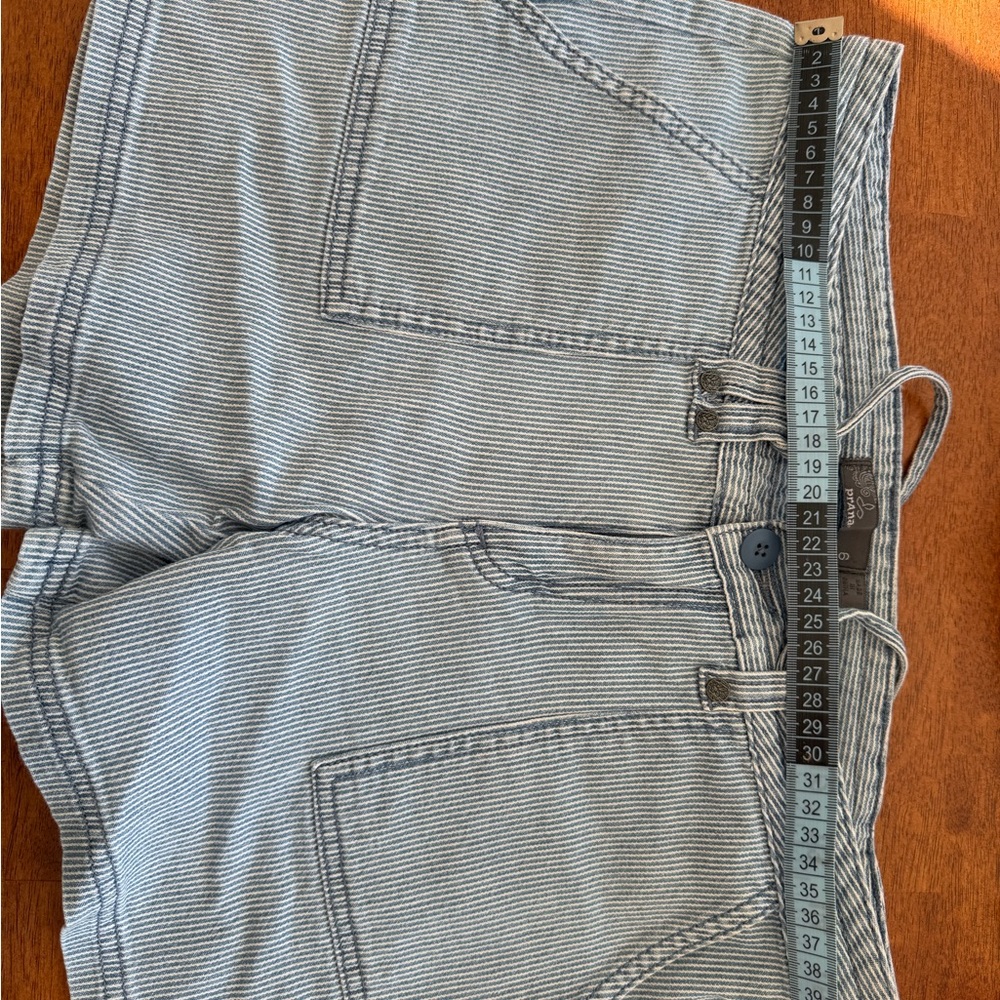 Prana Striped Gray denim shorts size 6